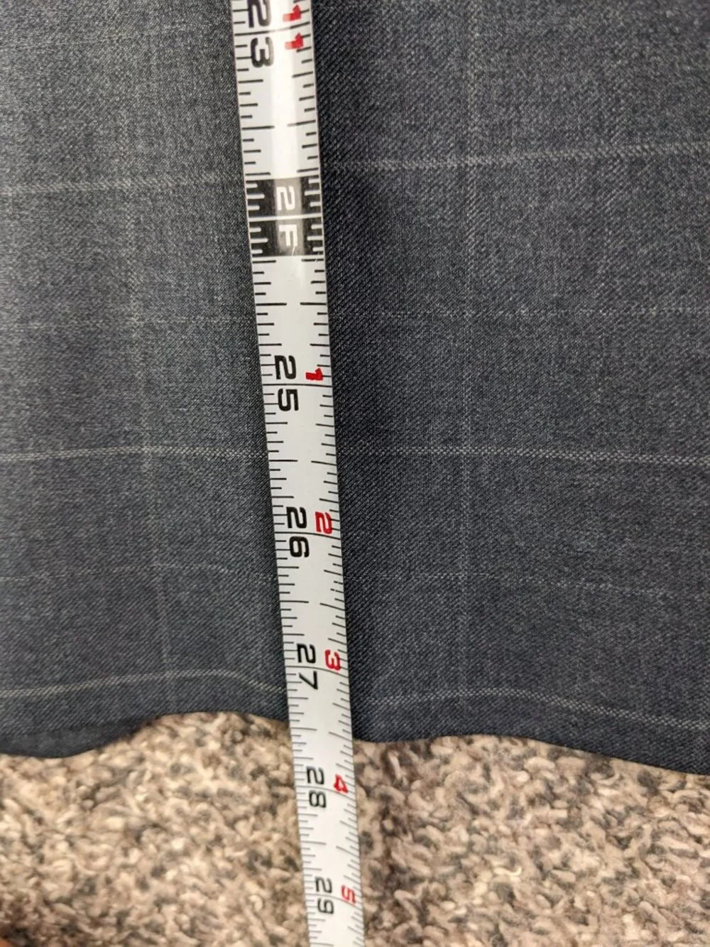 Banana Republic 36S Tailored Fit Wool Windowpane Plaid Gray Suit 30x29